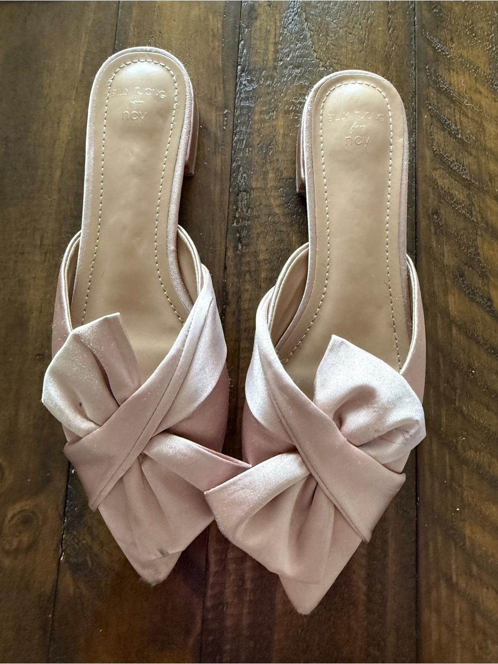 Blush Pink Satin Knot Mules